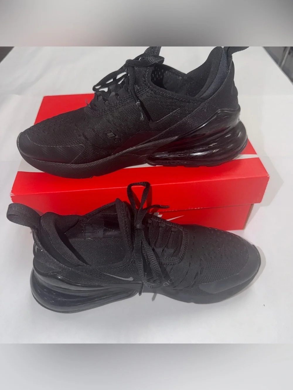 Nike Air Max 270 4.5 Youth Black Running Sneakers with Air Cushion